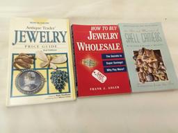 HOW TO BUY JEWELRY WHOLESALE, ANTIQUE TRADER JEWELRY, SHELL CAMEOS SOFT COVER BOOKS