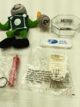 MISCELLANEOUS ADVERTISING ITEMS, STERLING STATE BANK "MONEY MAN", PEN LIGHT NOT TESTED, AND OTHERS.