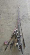 (8) Fishing Rods w/ Reels, (1) Fishing Rod