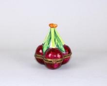 Cherry Cluster Hand Painted Porcelain Limoges Trinket Box
