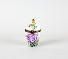 Rochard Hand Painted Urn Porcelain Limoges Trinket Box