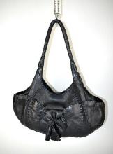 Cate Adair Mitre Black Leather Handbag w/ Dust Bag