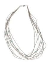 Navajo Liquid Silver Turquoise Bead Necklace