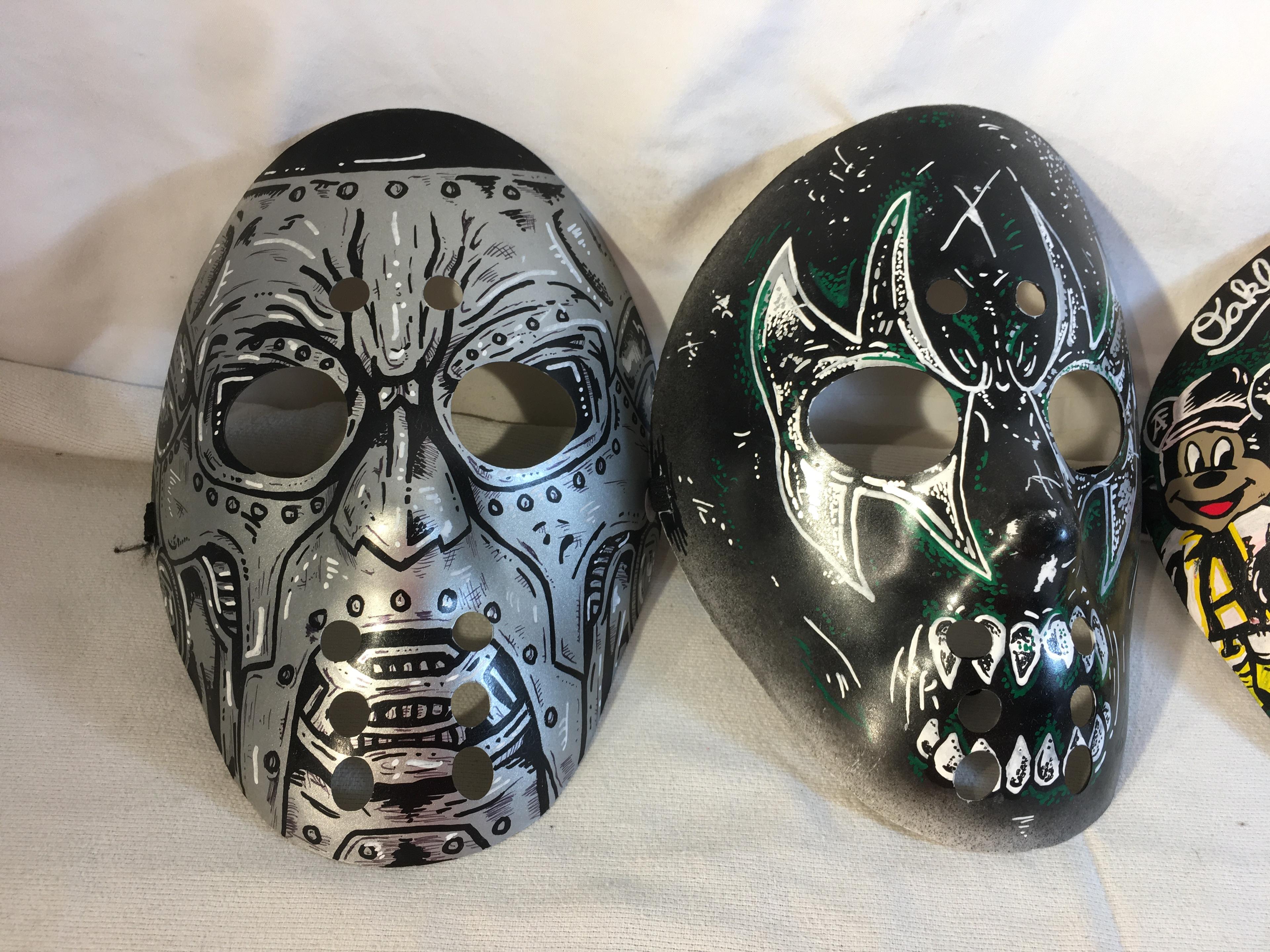 Lot of 3 Pcs Collector Loose Handpainted Mask - See Pictures Hard Plastic Made