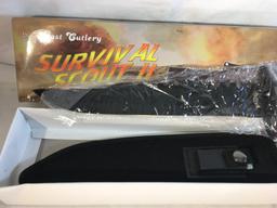 New Collector Frost Cutlery Survuival Scout II TDH253-160C Survival Knife 16" Black Stainless Blade