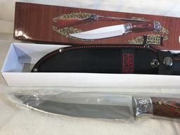 New Collector Sharps Cutlery SHP-014 Knive 12"Overall Length 3CR13 Stainless Steel Knife -See Photos