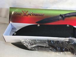 New Collector Tac Xtreme TA-059B/GR Knive 13"Tall Fixed Blade Knife Black Blade with Blood Groove