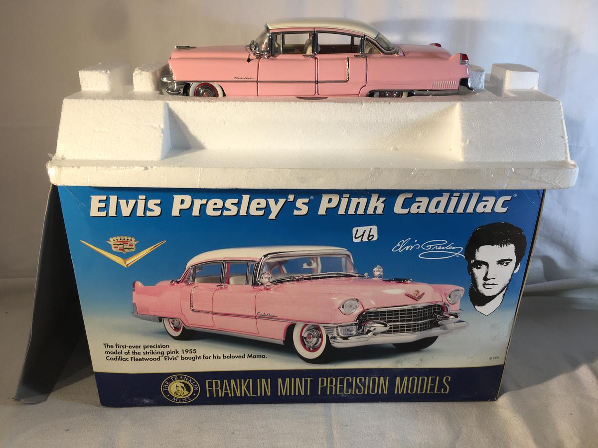 NIB Collector  Elvis Presley's Pink Cadillac Franklin Mint Precision Models Scale 1:24 DieCast