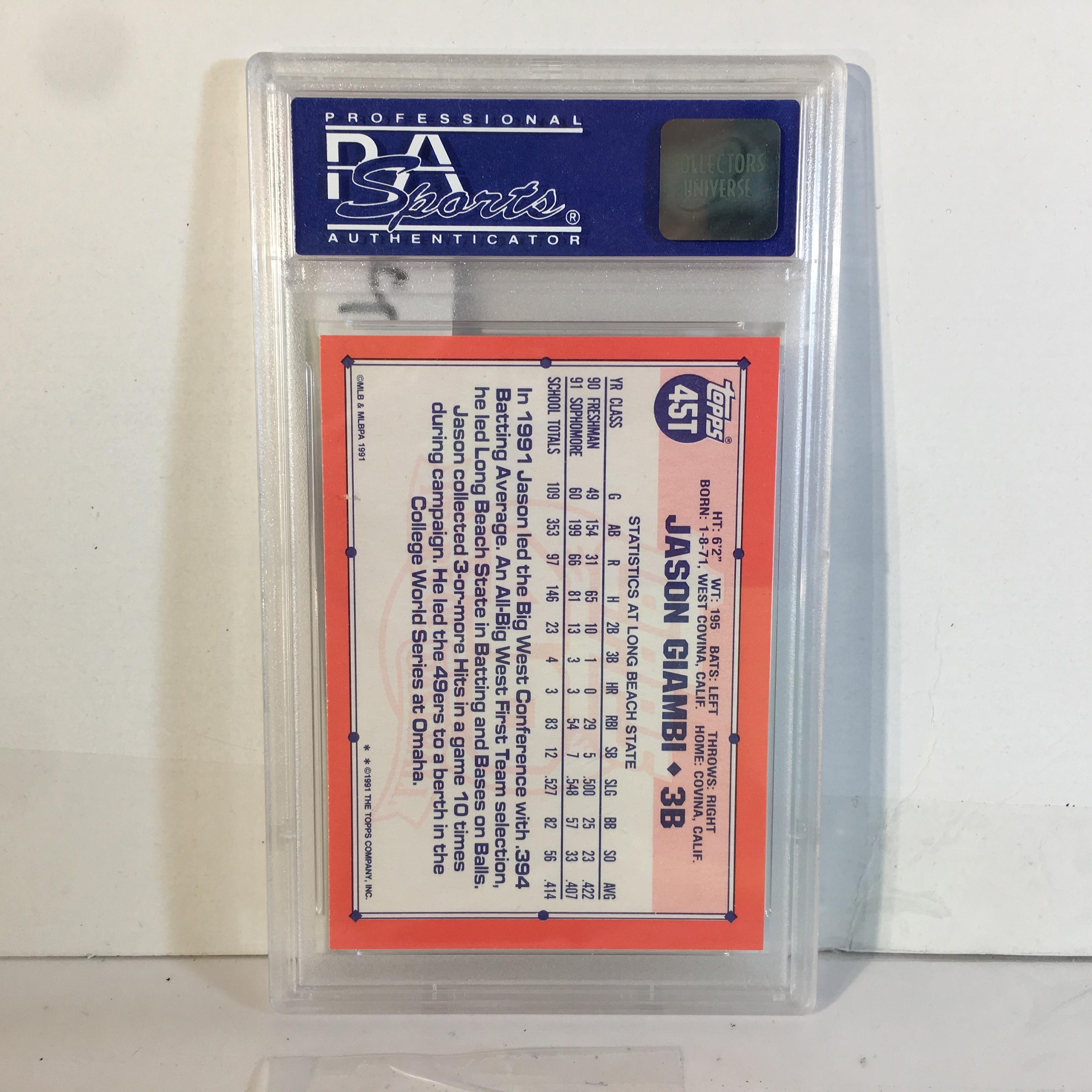 Collector PSA Graded 1991 Topps Traded #45T Jason Giambi Mint 9 #10359956 Baseball Sport Card