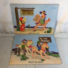 Lot of 2 Collector Ranch Hi-HO Paste 'Em Book  & To The Plains - See Pictures