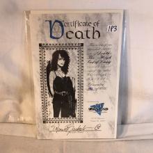 Collector Modern DC/Vertigo Certificate Of  Death Autographed Signed 182/1000
