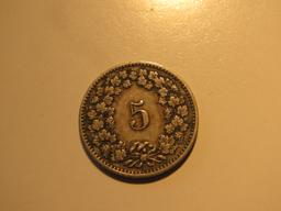 Foreign Coins: 1903 Switzerland 5 Rappen