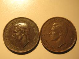 Foreign Coins: 1938 & 1946 Great Britain Farthings