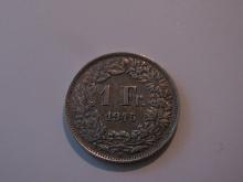 1945 (WWII) Switzerland Silver 1 Franc