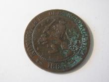 1884 Netherlands 2.5 Cents