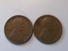 US Coins: 2x1914 Wheat Pennies