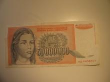 Foreign Currency: 1993 Yugoslavia 50 Million Dinara