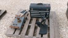LOT OF TOOLBOX/GOOSENECK HITCH/BUMPER STEP,  AS IS WHERE IS