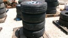 LOT OF TIRES,  (4) 265/70R 17 W/STEEL WHEELS, AS IS WHERE IS