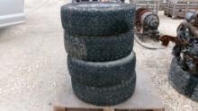 JEEP LOT OF TIRES  (3) 275/70R17 W/ALLOY WHEELS, (1) SAME W/NO WHEEL, AS IS