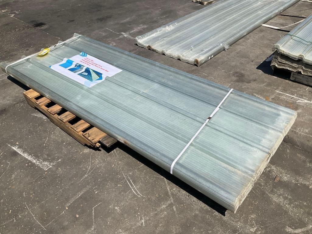 UNUSED POLYCARBONATE ROOF PANEL , THICKNESS CORRUGATED FOAM, APPROX 95" L x 28" , APPROX 30 PIECE