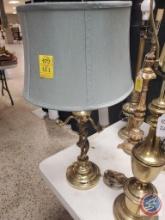 2 brass accent lamps