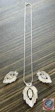 Sterling silver and cubic zirconia jewelry set