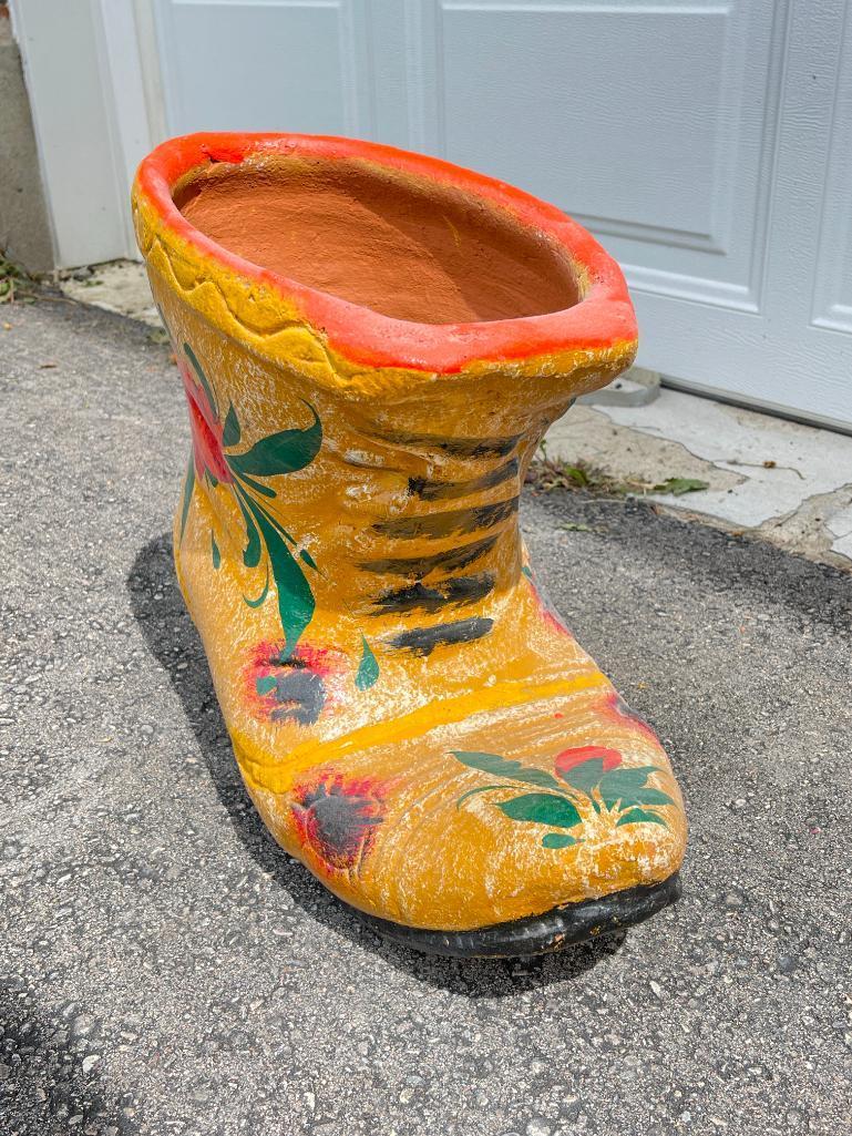 Large Pottery Boot Planter