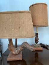 Pair of Similar Wooden Lamps