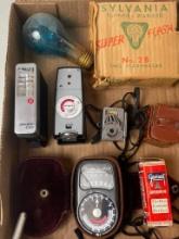 Group of Vintage Camera Flashes and Other Components