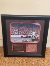 Framed Mario Andretti Photo and Signed Brick - Numbered