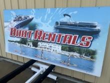 44 inch x 92 inch Boat Rental Sign, Single Sided