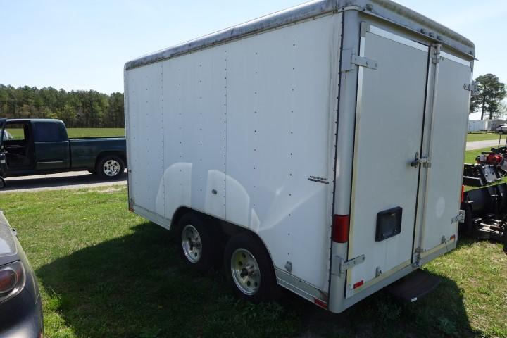 #801 2009 WELLS CARGO WAGON TRAILER 12' X 7 TANDEM AXLE SIDE DOOR AND DOUBL