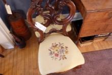 PAIR OF VICTORIAN HEAVILY CARVED FLOWER DESIGN CHAIRS