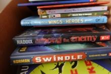 BOX OF CHILDRENS BOOKS INCLUDING HARRY POTTER HALLOWEEN LINES AT LUNCHTIME