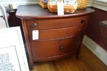 MAHOGANY BACHELORS CHEST TWO DRAWERS TWO DOORS MISSING ONE KNOB TOP MEASURE