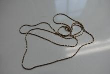 28" GOLD PLATED STERLING NECKLACE .18 T OZ