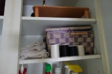 CONTENTS OF CABINET INCLUDING SEWING SUPPLIES AND CLEAN SUPPLIES