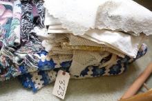 LOT OF LINENS INCLUDING HANDMADE TABLE CLOTHS