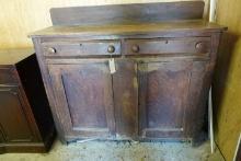 PRIMITIVE STYLE SIDE BOARD TOP MEASURES 55 INCH X 18 WITH 2 DRAWERS AND 2 D