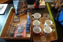 JIMMY JOHNSON MUGS AND LOWES TRACTOR TRAILER TOYS MAGNETS MATCHBOX CARS ETC