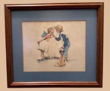 Framed and Matted Norman Rockwell Print—14.5” x