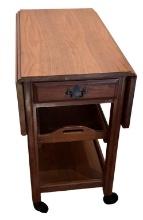 Vintage 1-Drawer Serving Cart with Dovetail