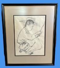 Framed and Matted Japanese Art—17""� x 20.75", c.