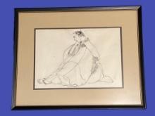 Framed and Matted Japanese Art—21"� x 17.25", c.