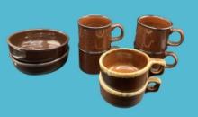 (2) Western Stoneware Soup Mugs, (2) Brown C