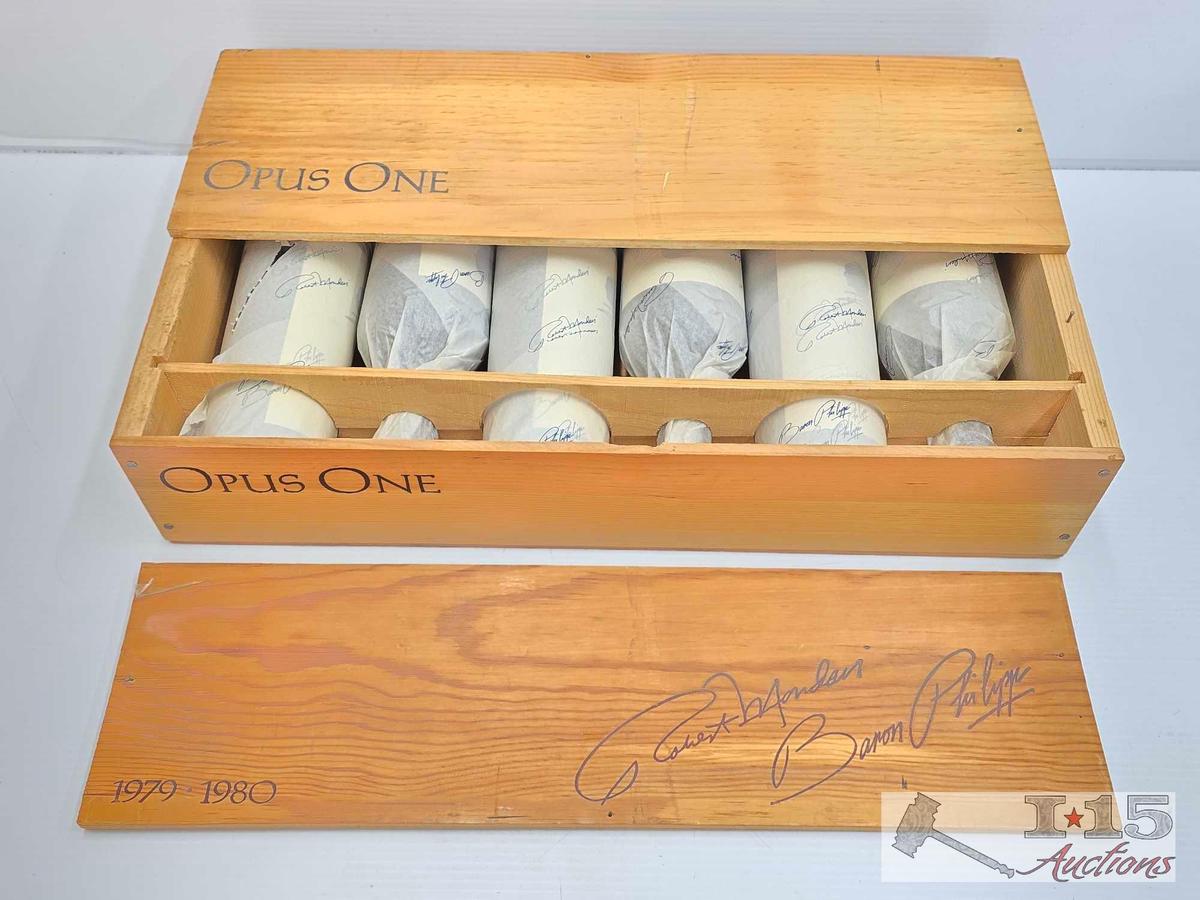 (6) 1979-1980 Vintage Unopened Opus One Napa Valley Wine Bottles