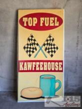 Plastic Fuel Kawfeehouse Racing Sign