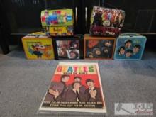 6 Vintage Beatles Lunchboxs & Beatles Around the World Coloring Book