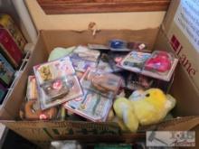 Box of Stuffed Care Bears & Beanie Babies